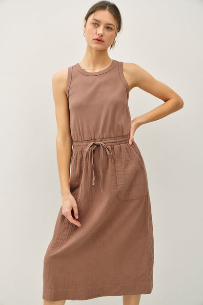 Pocket Front Midi Dress
