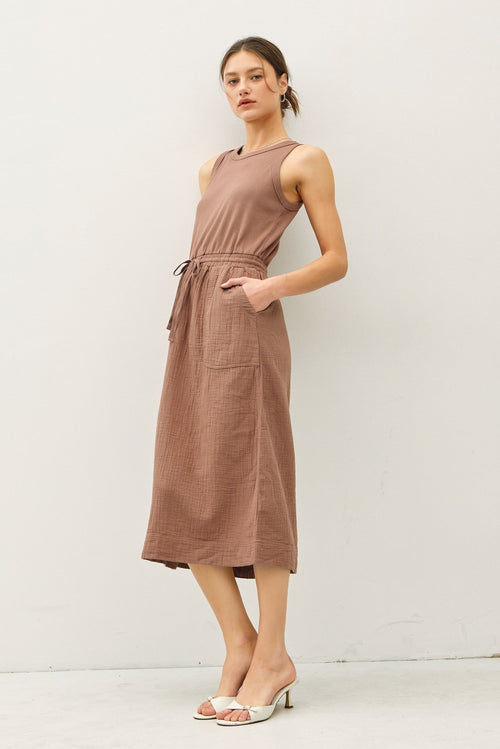 Pocket Front Midi Dress