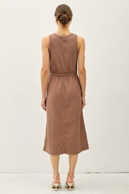 Pocket Front Midi Dress