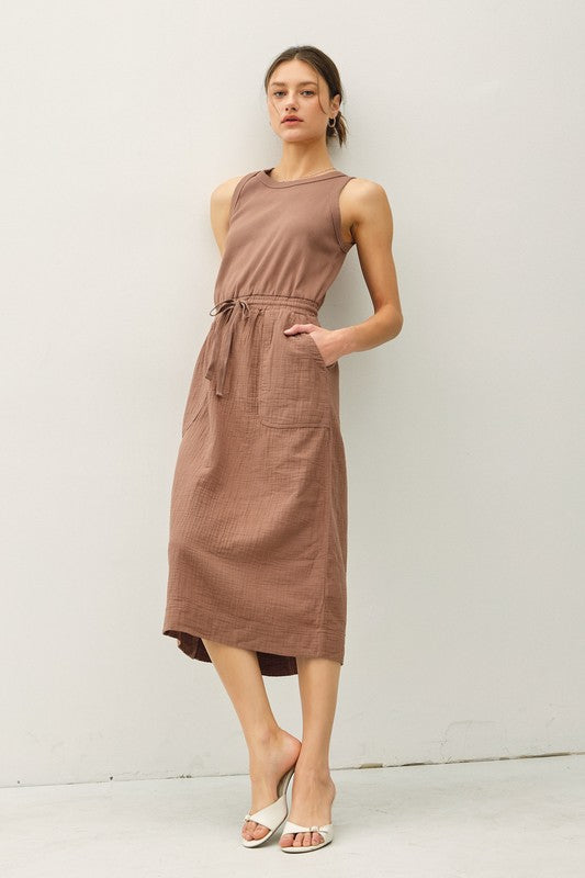 Pocket Front Midi Dress
