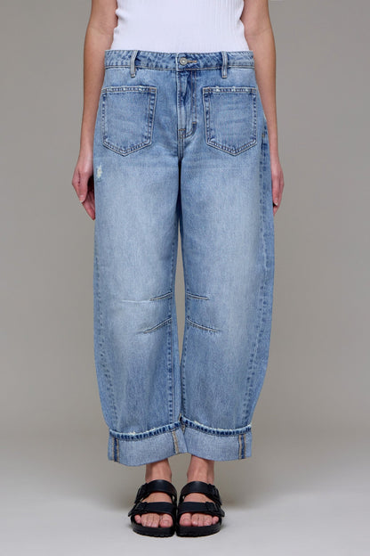 Hidden Cuffed Cropped Barrel Fit Sammie Jean