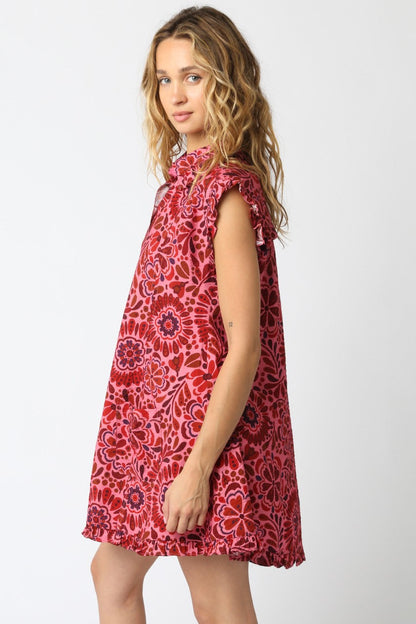 Ruffle Sleeve Mini Dress