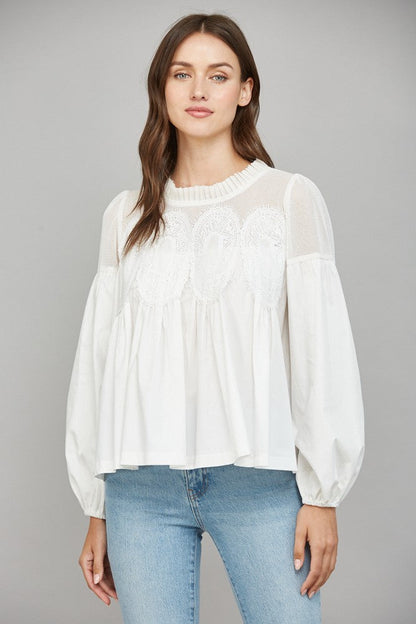 Fate Lace Contrast Blouse