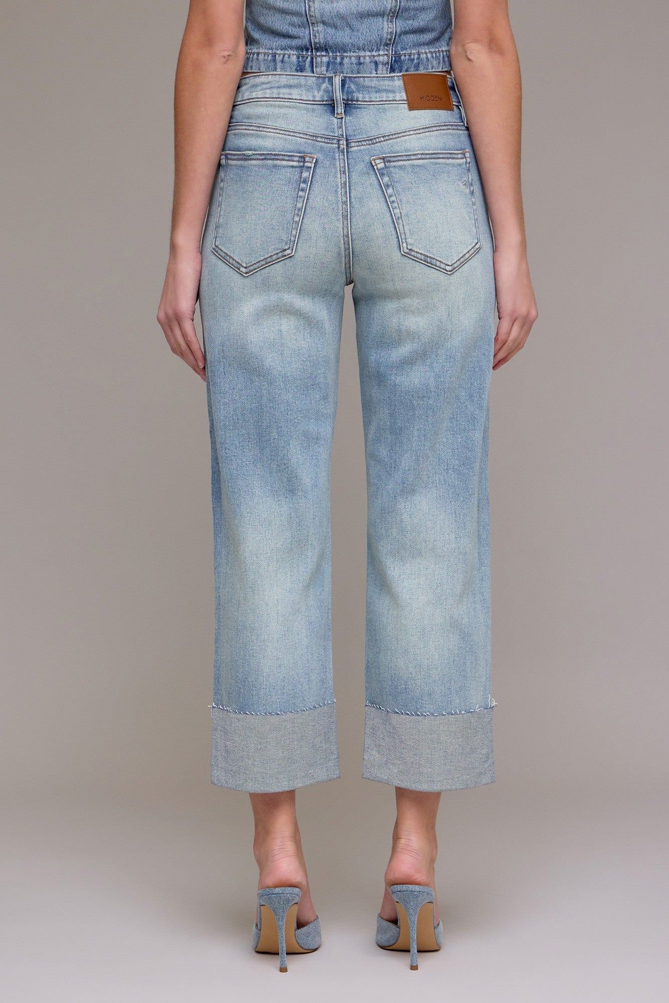 Hidden High Rise Cuffed Wide Leg