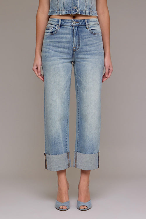 Hidden High Rise Cuffed Wide Leg