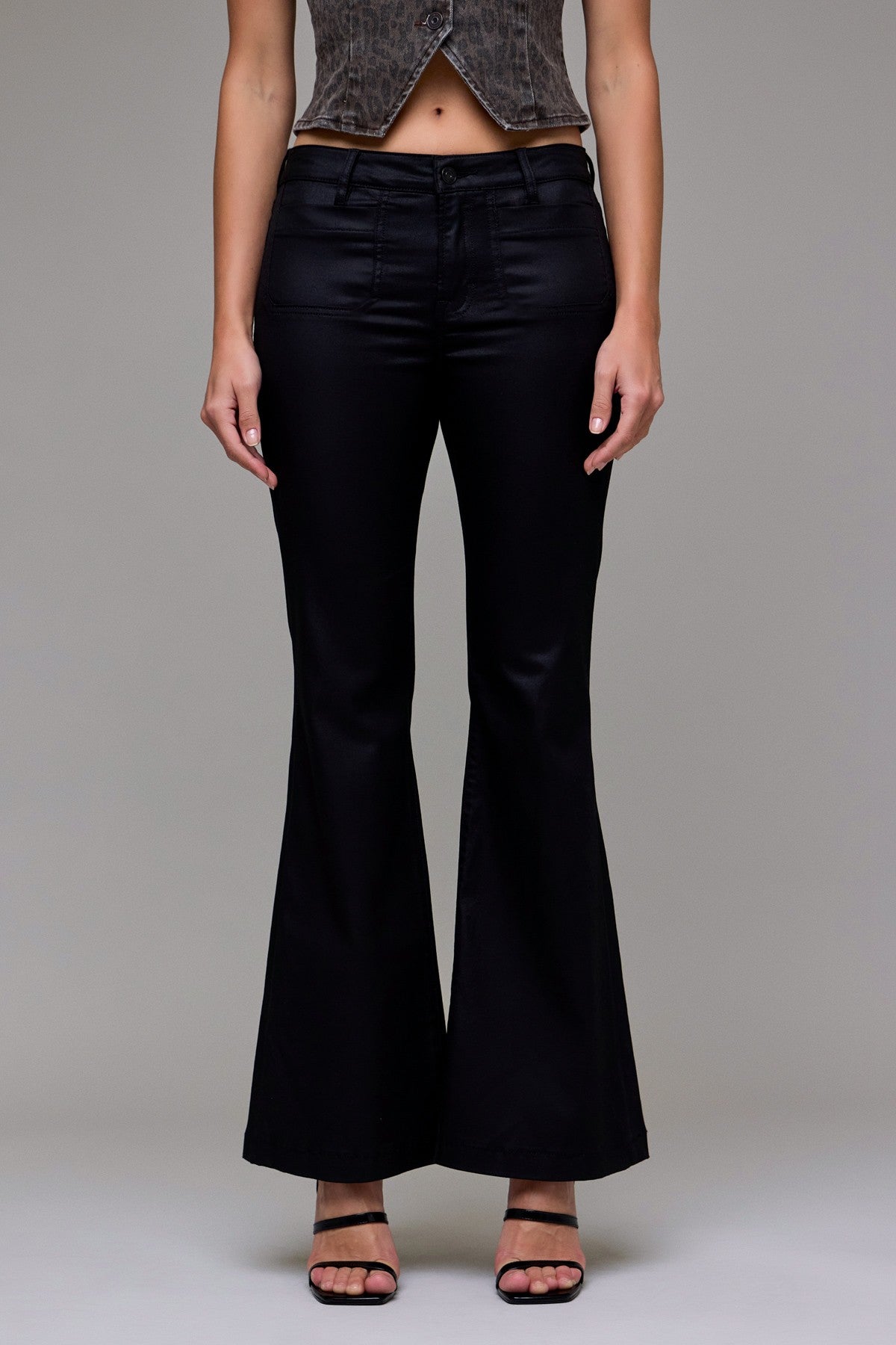 Hidden Low Rise Comfort Coated Flare Jean
