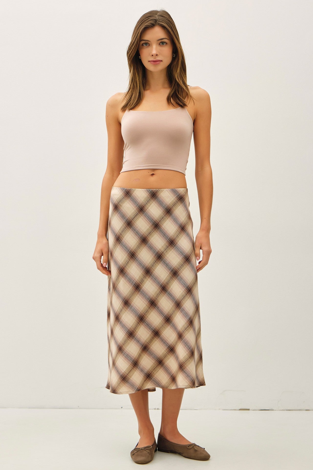 Plaid Midi Skirt