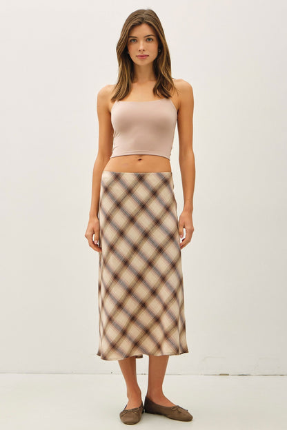 Plaid Midi Skirt