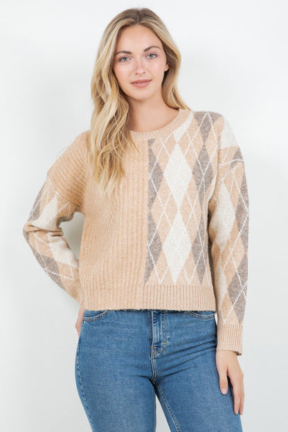 Argyle Knit Pullover