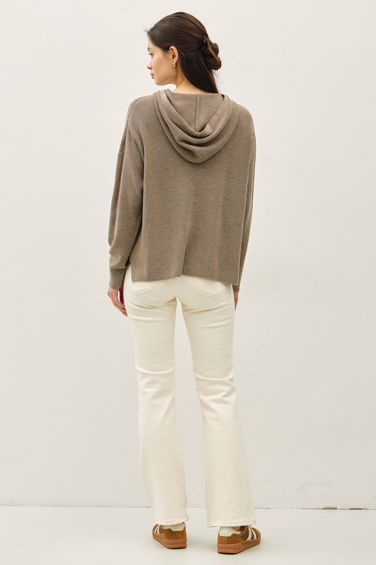 Ribbed Knit Hoodie Sweater
