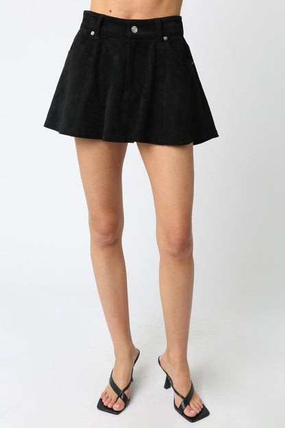 Selah Flare Suede Mini Skirt