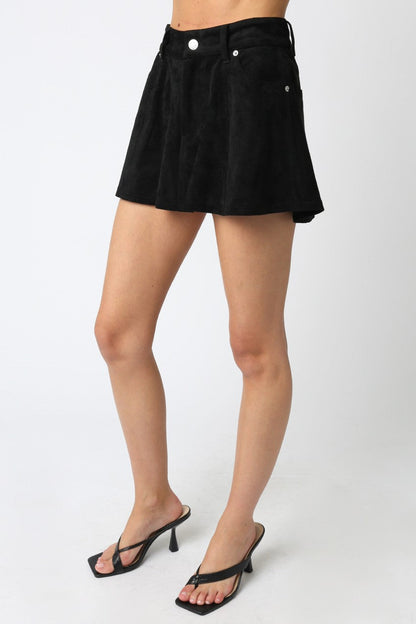 Selah Flare Suede Mini Skirt