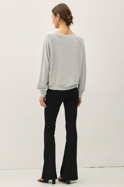 Baseball Style Long-sleeve Boxy Cut Tee