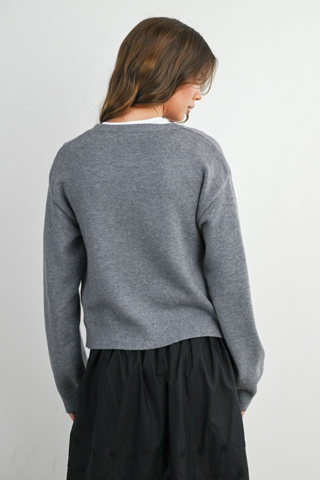 Long Sleeve Button Cropped Cardigan