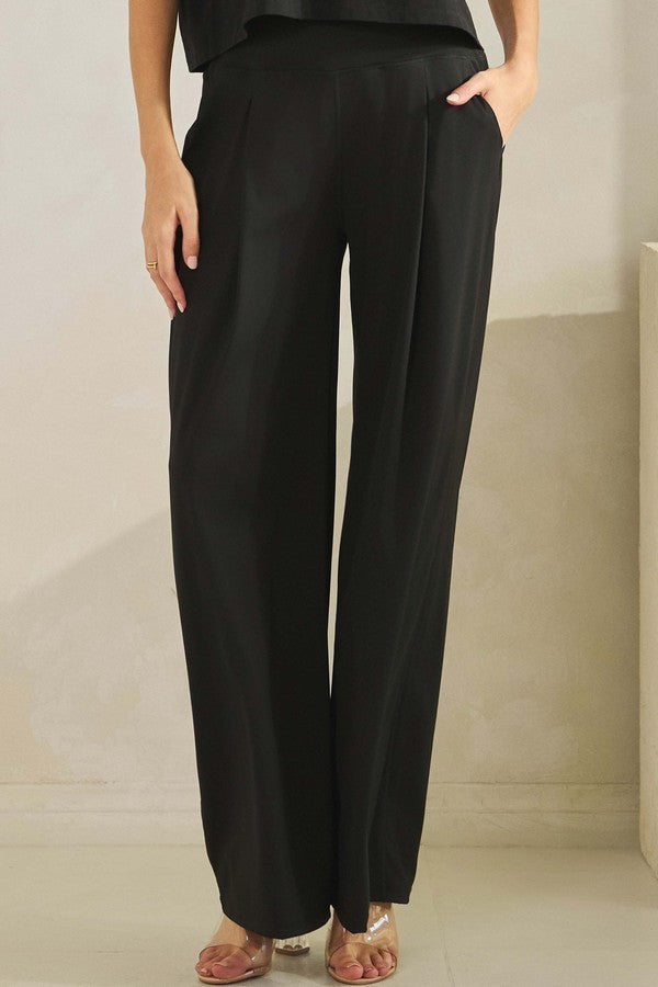 High Rise Wide Leg Pocket Pant