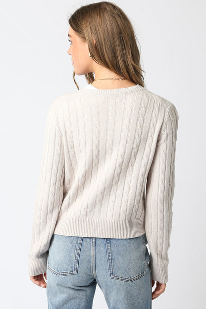 Cable Knit Cardigan Sweater