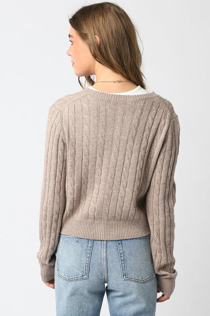 Cable Knit Cardigan Sweater