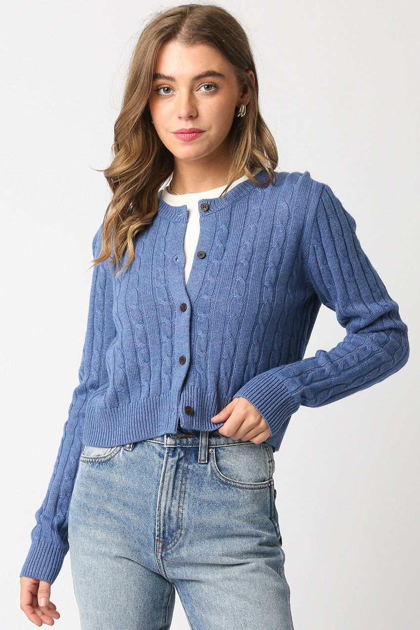 Cable Knit Cardigan Sweater