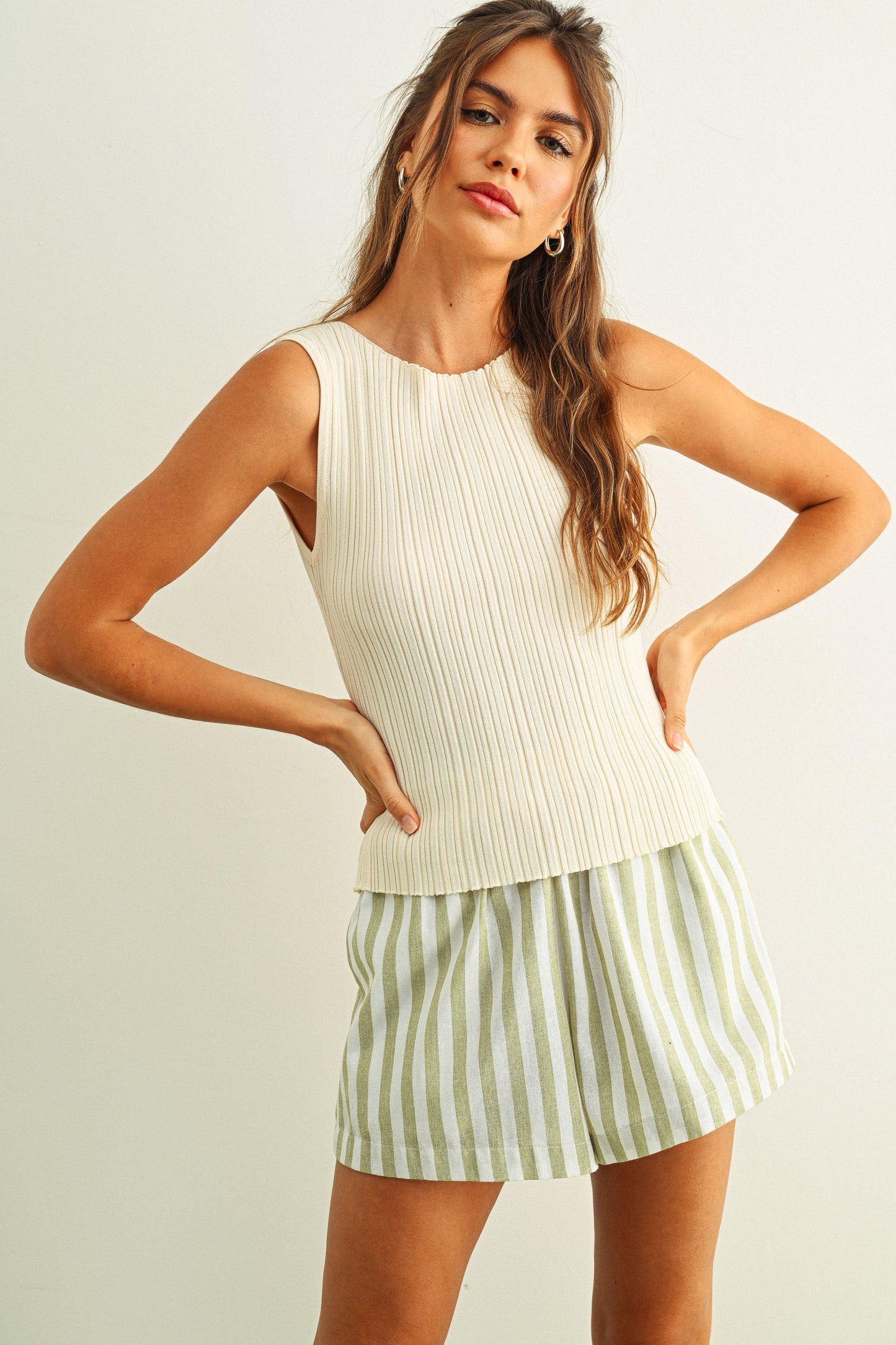 Ribbed Knit Sleeveless Top