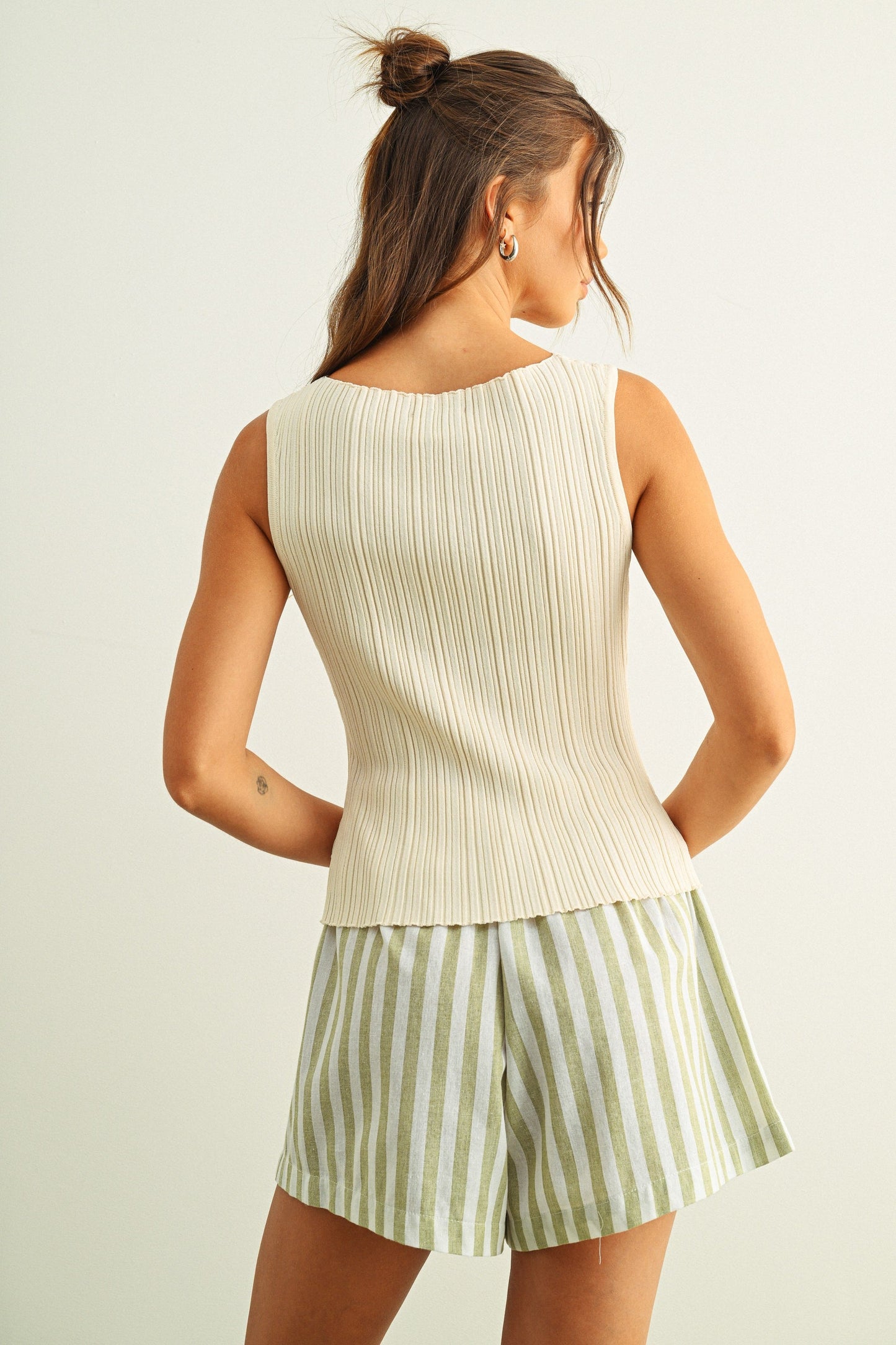 Ribbed Knit Sleeveless Top