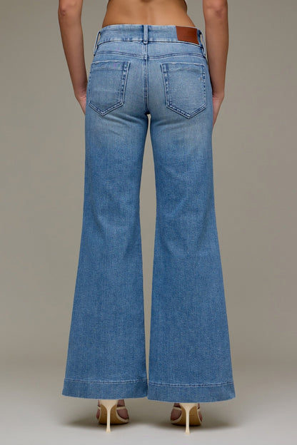 Hidden Happi Low Rise Double Button Flare