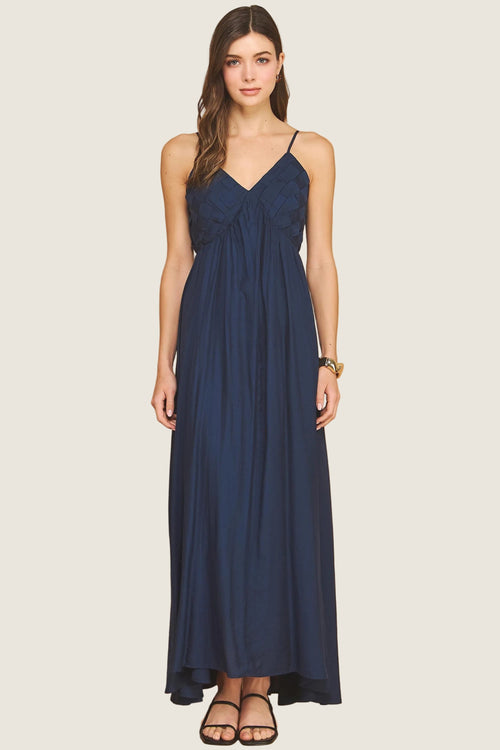 Lattice Bodice Sleeveless Maxi Dress