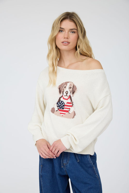 American Heart Puppy Long Sleeve Sweater
