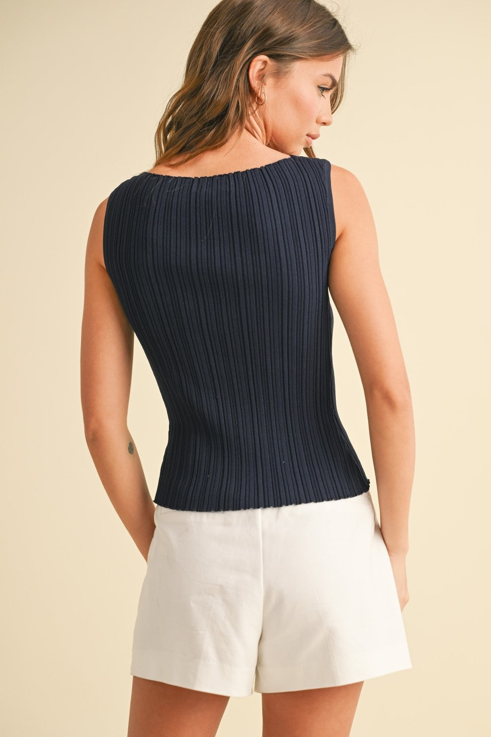 Ribbed Knit Sleeveless Top