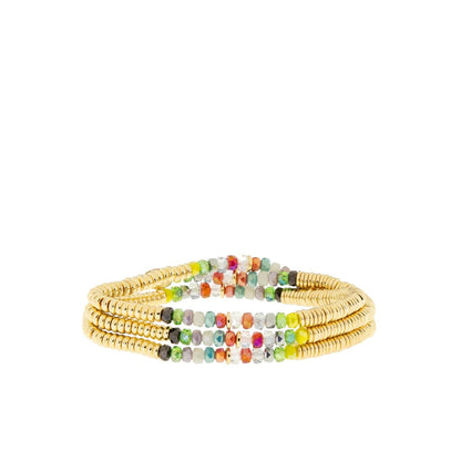 MS Metal Disc/Crystal Stretch Bracelet