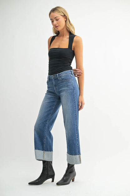 JBD Scissor Cut Slim Wide Leg