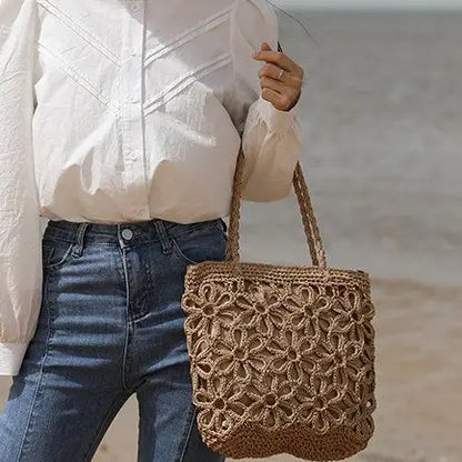 Crochet Floral Shoulder Bag