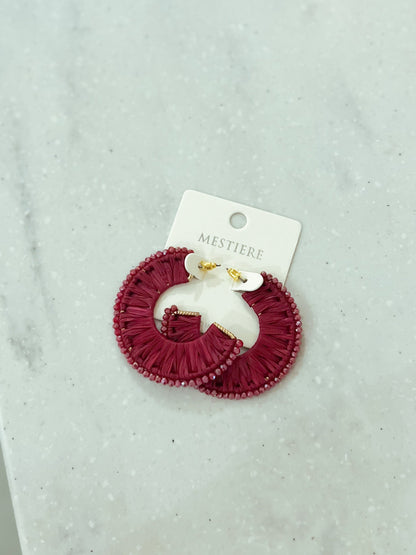 Bella Beaded Raffia Earrings