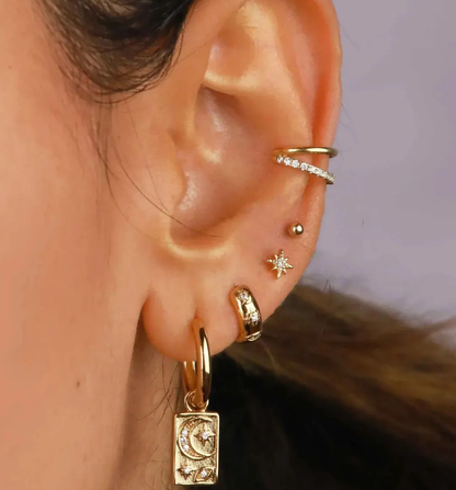 Chubby Hoop Earring-Evil Eye