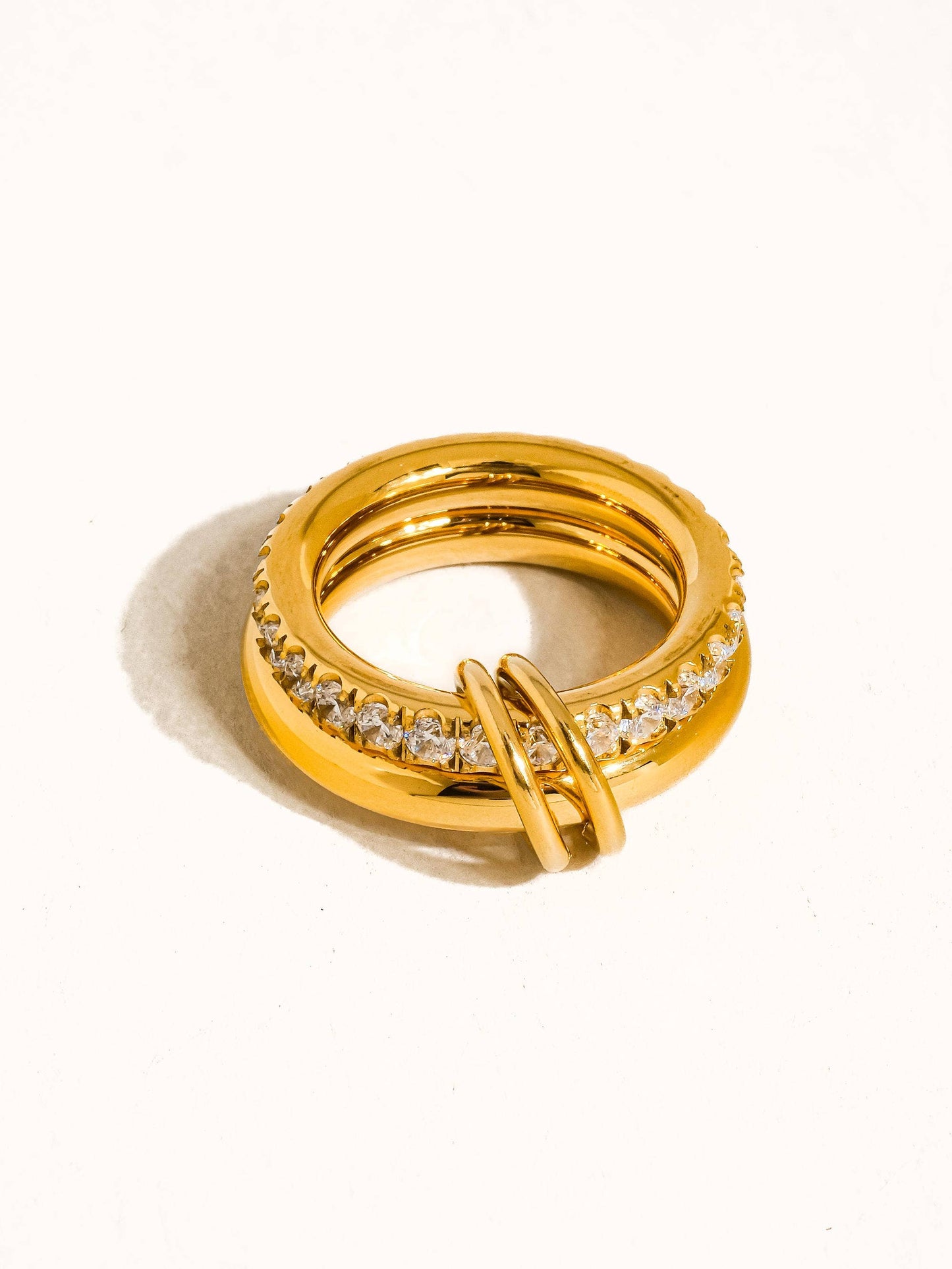 Justine Non-Tarnish Double Stack Rhinestone Ring