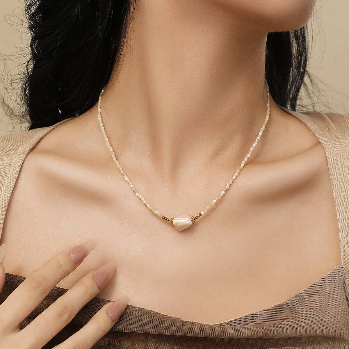 Bohemian Shell Colorful Beaded Choker Necklace