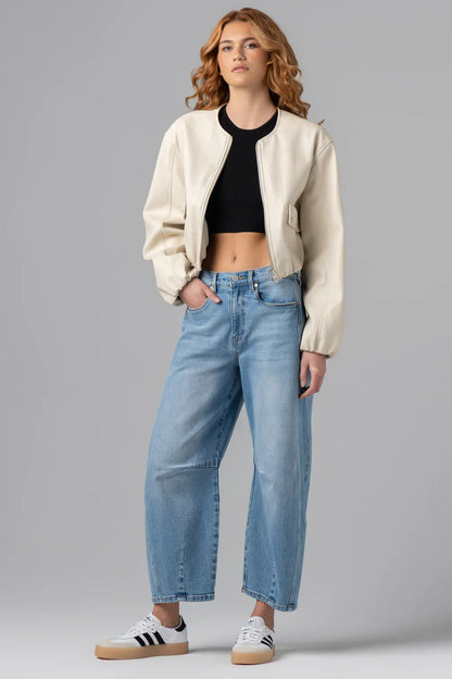 Blank NYC Faux Leather Bomber Jacket