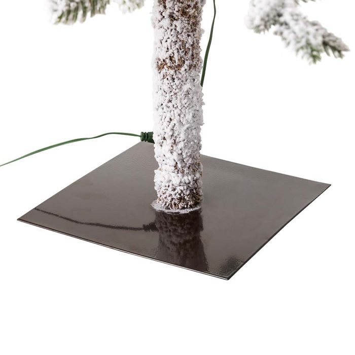 6ft Deluxe Pre-Lit Snow Flocked Pine Artificial Christmas Tree with 300 Warm White Lights