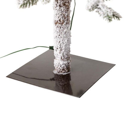 6ft Deluxe Pre-Lit Snow Flocked Pine Artificial Christmas Tree with 300 Warm White Lights