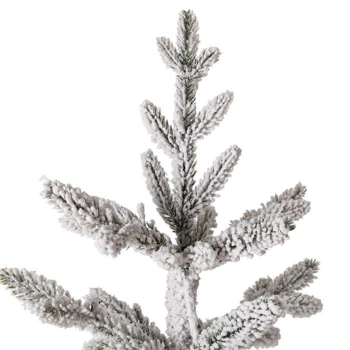 6ft Deluxe Pre-Lit Snow Flocked Pine Artificial Christmas Tree with 300 Warm White Lights