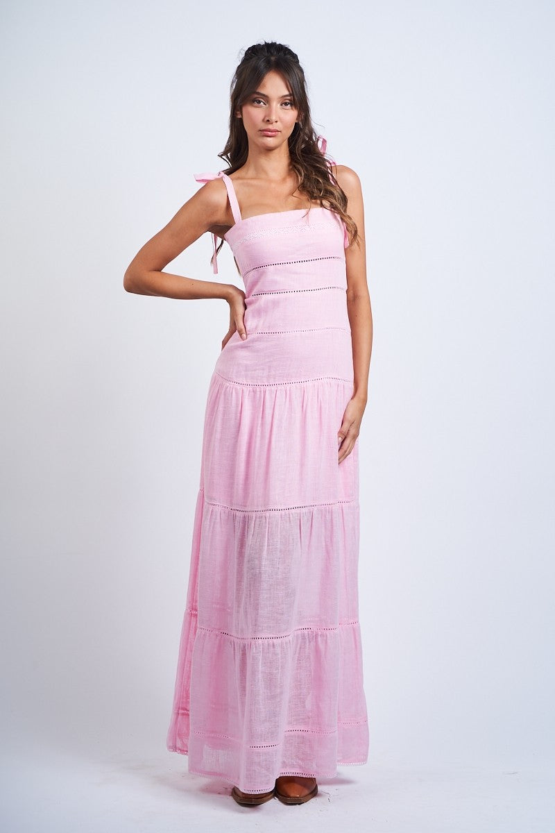 Lace Trim Maxi Dress