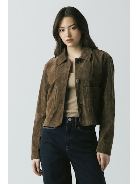 BLANK Suede Cropped Blazer