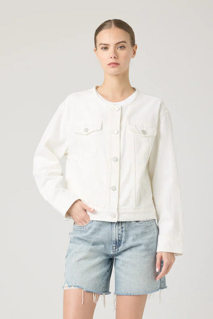 Blank NYC Collarless Denim Jacket