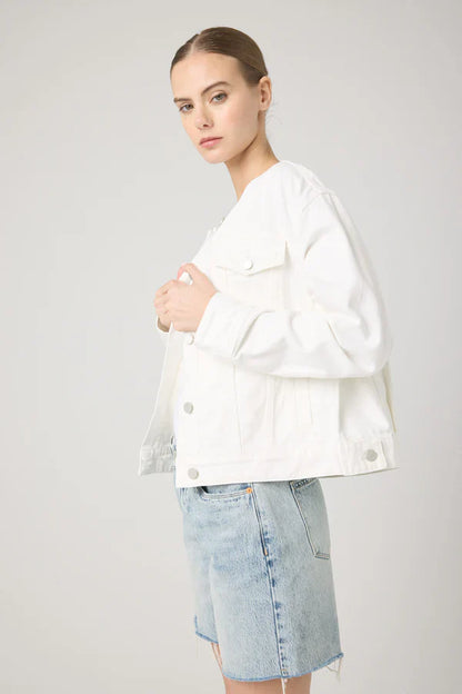 Blank NYC Collarless Denim Jacket