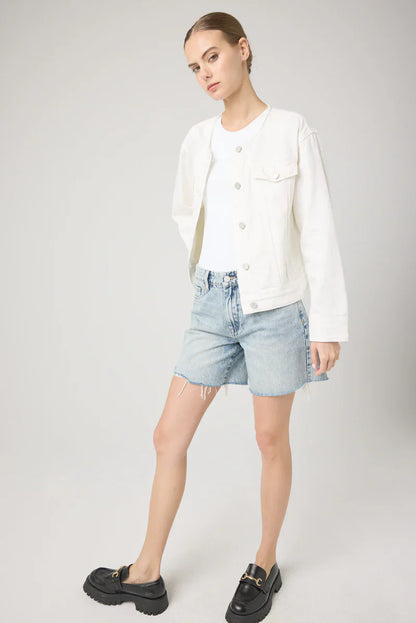 Blank NYC Collarless Denim Jacket