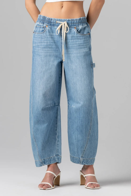 Blank NYC Low Waist Drawstring Barrel Jean