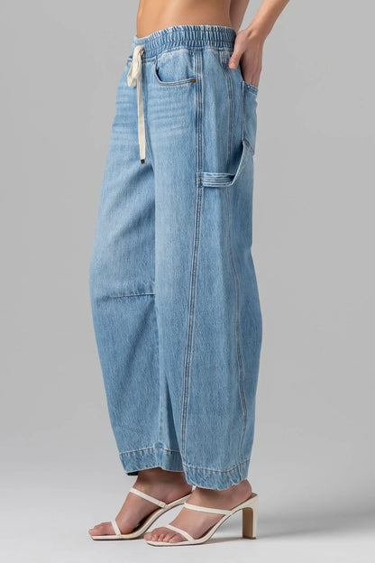 Blank NYC Low Waist Drawstring Barrel Jean