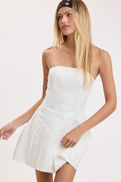 Linen Tube Mini Dress