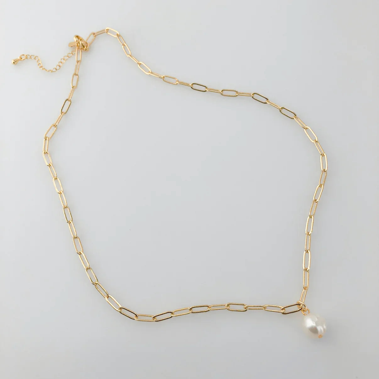 Paperclip Pearl Necklace