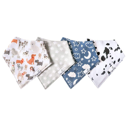 4 Pack Baby Bandana Bibs - Rufus