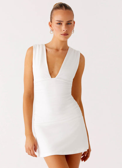 Cherry Sky Mini Dress - White
